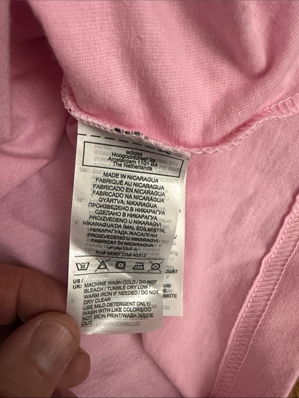 adidas Men’s Light Pink Short Sleeve Logo Tee Size XL - Picture 9 of 16